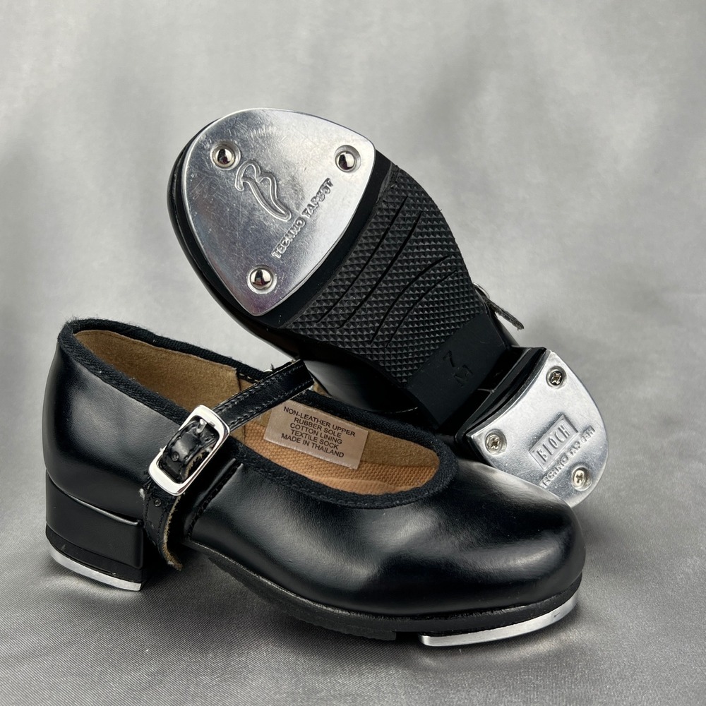 Bloch Techno Tap Black Mary Jane‎ Dance Shoes Kids Size 7M Buckle Strap Low Heel